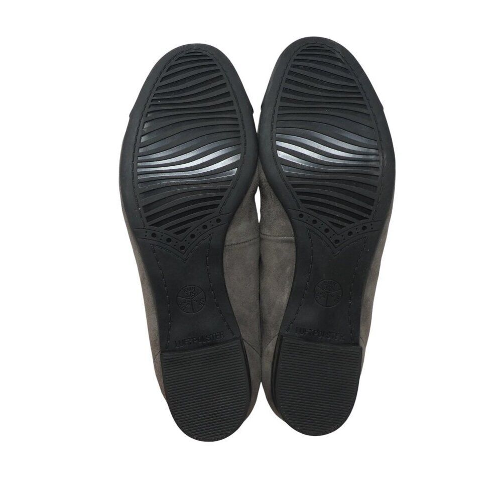 Ara Belinda Gray Black Leather Cap Toe Bow Ballet Flats Womens 7 - Picture 10 of 14